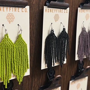 The ANTHER // Halloween Perlen Ohrringe / Fransen Ohrringe / Rocailles Ohrringe / Boho Ohrringe