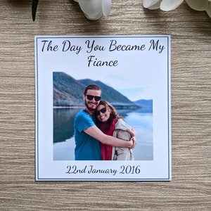 Le jour où vous êtes devenu mon fiancé, aimant photo personnalisé, aimant pour réfrigérateur, cadeau de fiançailles fiancé de la mariée à, cadeau d'anniversaire de fiancé, carte de fiancé