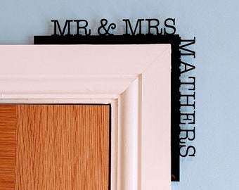 Mr and Mrs Door Sign, Personalised Decoration, Future Mr and Mrs Ornament, Bride and Groom Name Gifts, Wedding Gift For New Couple, Keepsake