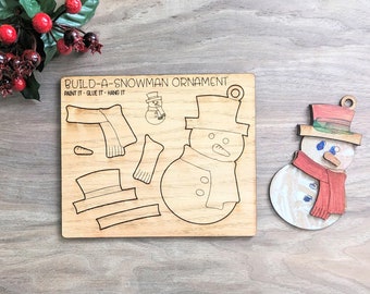 Colour Your Own Hanging Snowman, Wooden Christmas Crafts, Kids Xmas Activity Idea, Stocking Fillers, Christmas Eve Box Fillers For Children