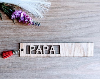 Personalised Papa Bookmark, Wooden Bookmark Gift, Papa Gifts from Grandkids, Small Gift Ideas for Him, Papa Presents, Papa To Be From Bump