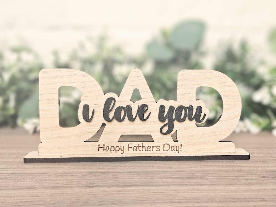 Personalised Dad Gift, I Love Dad Wooden Ornament, Fathers Day Gift ...