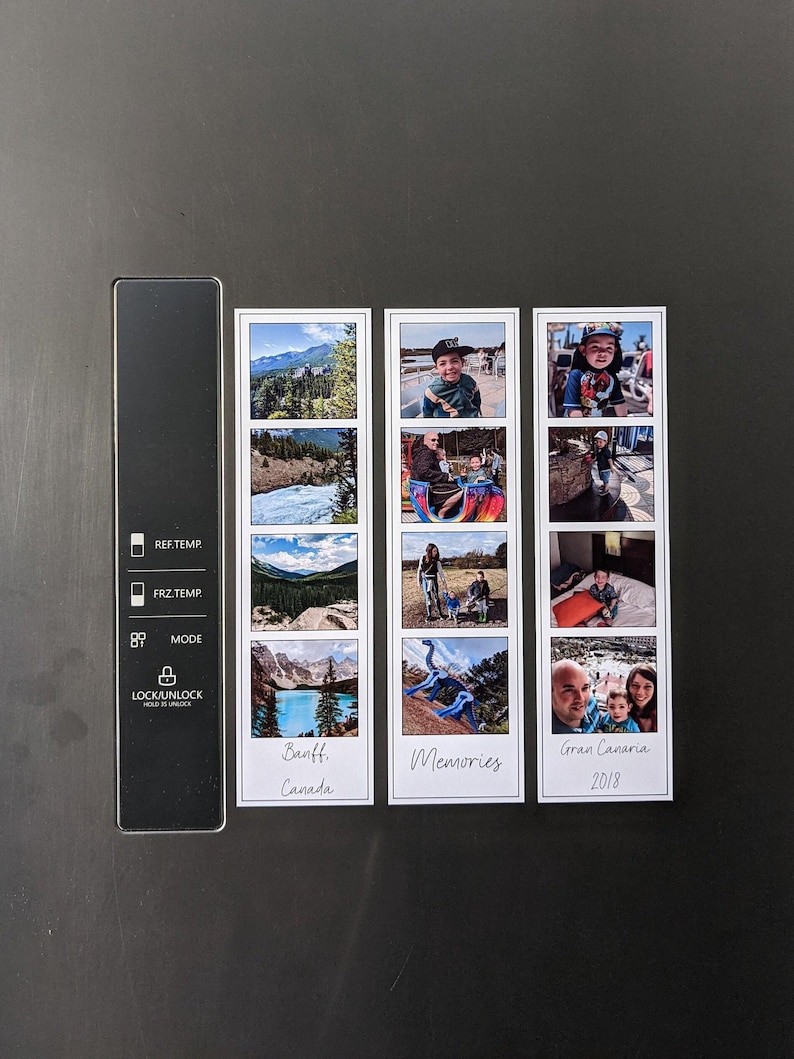 Photo Fridge Magnet Set, Personalised Magnet, Custom Magnetic Bookmark, Photo Booth Strip Gift for Best Friend Birthday, Fathers Day Gift image 6