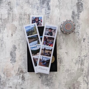 Photo Fridge Magnet Set, Personalised Magnet, Custom Magnetic Bookmark, Photo Booth Strip Gift for Best Friend Birthday, Fathers Day Gift image 2