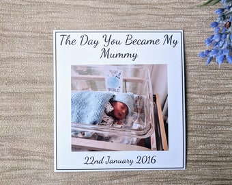 The Day You Were Born Personalised Photo Magnets for Fridge, New Mum gift, First Time Mum birthday gift from baby, custom birth date gift