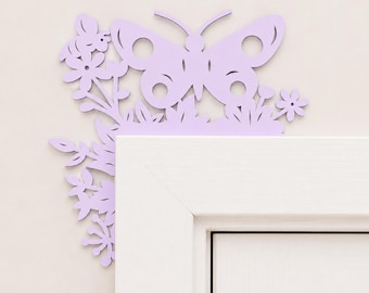 Decorazione per porta a forma di farfalla, decorazione per cameretta con farfalle viola, decorazione per camera da letto per bambina, decorazione per la casa lilla, regalo a forma di farfalla per bambini piccoli, compleanno