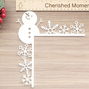 Snowman White Christmas Decoration, Door Trim, Snowflake Ornament, Family Christmas Decoration, Christmas Idea For Kids, Christmas Eve Gifts image 4