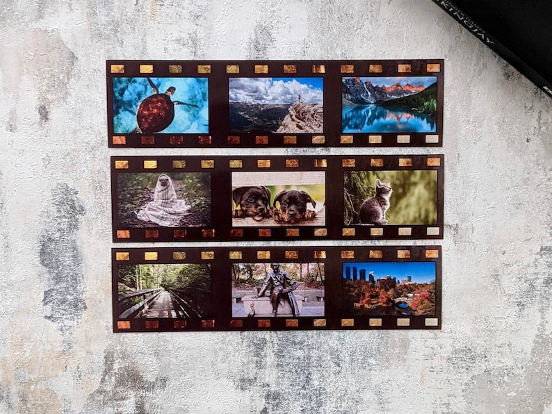 Photo Strip Magnets, Personalised Photo Magnet, Film Roll Refrigerator Magnet, Magnetic Bookmark for Book Lover, Movie Lovers Gift for Him image 3
