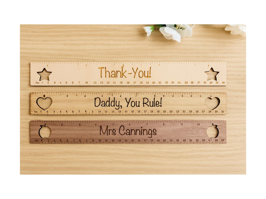 Personalised Wooden Ruler Gift, Daddy You Rule, Teacher Thank You From ...
