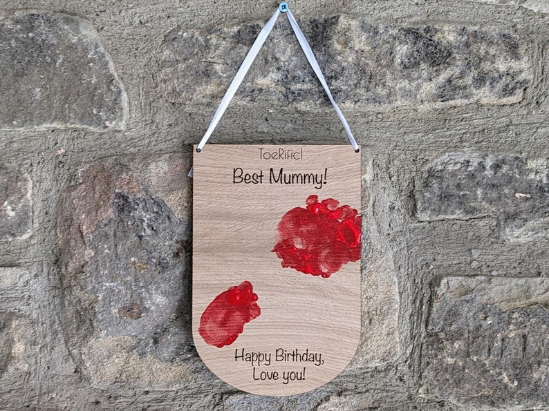 Personalised Handprint Plaque, Hand Print Mothers Day Gift, Kids Hand Print Idea, Mummy Birthday Gift for Wife, Unique Mum Gift From Son image 3