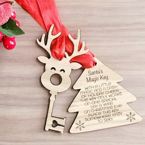 Personalised Santa's Magic Key, Wooden Door Key and Gift Tag For Santa, Christmas Eve Box Fillers, Christmas Ideas For Kids, Xmas Activities
