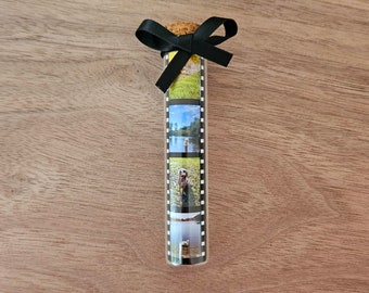 Photo Gift in Bottle, Film Strip Photo Gift For Boyfriend, Christmas Gift For Him, Personalised Decor Gift For Her, Anniversary Memory Jar