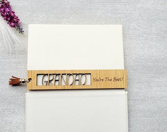 Wooden Grandad Bookmark – Personalised Gift Idea From Granddaughter, Grandad Birthday Present From Grandson, Christmas Gift Keepsake For Him