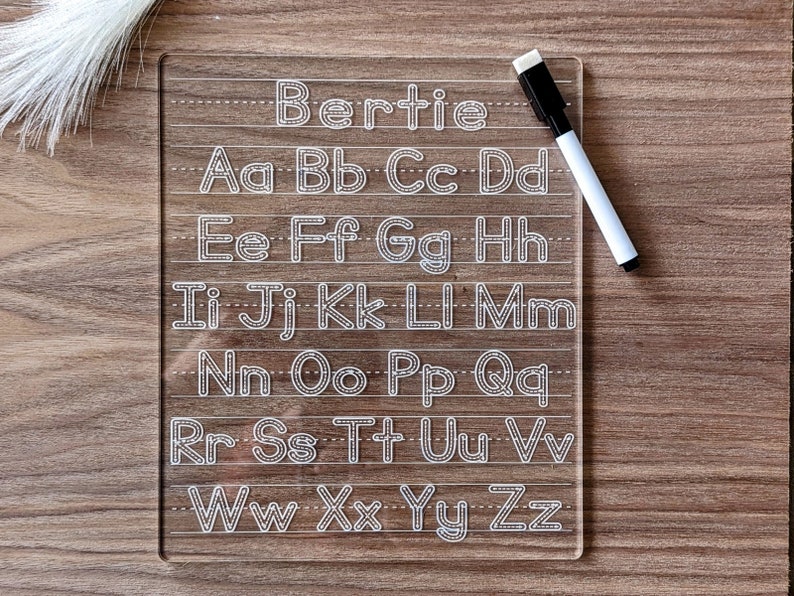 Personalised Alphabet Tracing Board, Kids Learn to Write, Re-usable, Childrens Writing Board, Dry Erase, Educational Letter Tracing Activity Yes