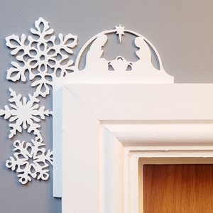 Snowman White Christmas Decoration, Door Trim, Snowflake Ornament, Family Christmas Decoration, Christmas Idea For Kids, Christmas Eve Gifts Nativity WHITE