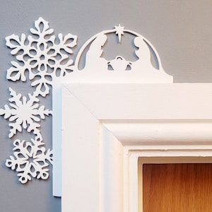 White Snowflake Christmas Door Decoration, Christmas Decorations for the home, Christmas Ideas for Kids, Christmas Gift For Women, Xmas Nativity WHITE