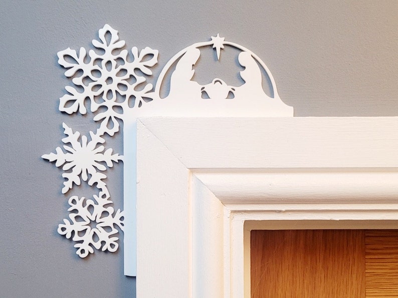 White Snowflake Christmas Door Decoration, Christmas Decorations for the home, Christmas Ideas for Kids, Christmas Gift For Women, Xmas Nativity WHITE