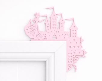 Decoração para quarto de bebê com tema de princesa, enfeite para porta, presente de Natal com tema de princesa, arte de parede para quarto de menina, presente para chá de bebê, ideia de presente para primeiro aniversário