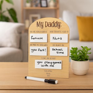 Interviewbord My Daddy, verjaardagscadeau vader van dochter, gepersonaliseerd cadeau voor hem, cadeau-idee vaderdag, sentimenteel cadeau voor papa