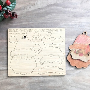 Verf je eigen kerstknutselset, doe-het-zelfverfset, houten kerstversieringen, kinderactiviteiten, kunst en ambacht, kerstcadeau-idee voor kinderen, kerstcadeau-idee voor kinderen