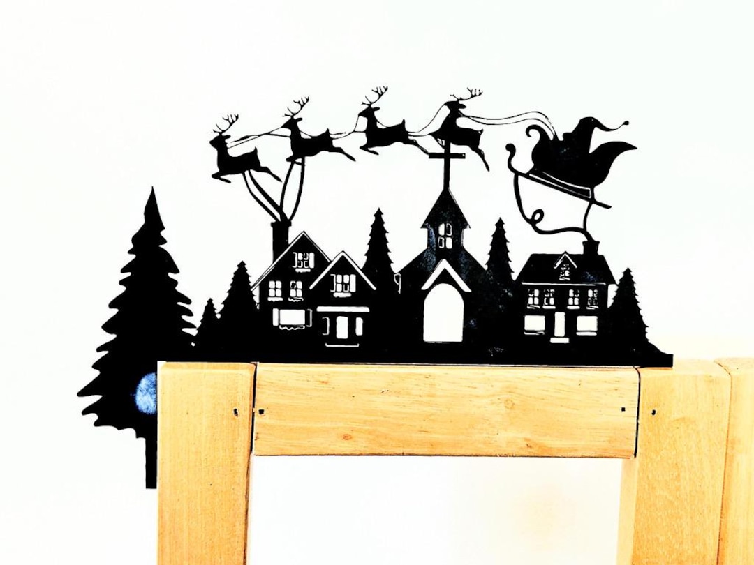 Christmas Door Trim Decoration, Santa Ornament, Seasonal Decor, Hosting