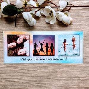 Gepersonaliseerde fotomagneet, cadeau-idee bruidsmeisje, fotomagneet, vraag bruidsmeisje, voorstel bruidsmeisje, uitnodiging bruidsmeisje, huwelijkscadeau