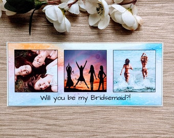 Gepersonaliseerde fotomagneet, cadeau-idee bruidsmeisje, fotomagneet, vraag bruidsmeisje, voorstel bruidsmeisje, uitnodiging bruidsmeisje, huwelijkscadeau