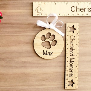 Personalised Cat Tree Decoration, Name Cat Bauble, Cat Memorial, Mothers Day Gift for cat Mum, Cats First Christmas Xmas Decor for Cat Lover Paw