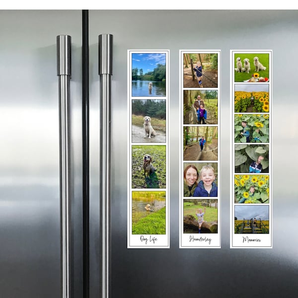 Photo Strip Magnet, Personalised Fridge Magnet, Picture Gift For New Home, Unique Gift Idea, Birthday Gift For Her, Anniversary Gift For Him