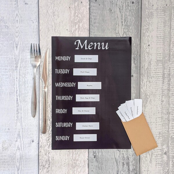 Magnetic Menu Board, Magnetic Food Planner, Kitchen Menu Board, Magnetic Meal Planner, Meal Tracker, Meal Planner, Meal Ideas, Fridge Menu