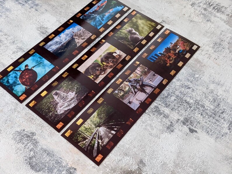 Photo Strip Magnets, Personalised Photo Magnet, Film Roll Refrigerator Magnet, Magnetic Bookmark for Book Lover, Movie Lovers Gift for Him image 2