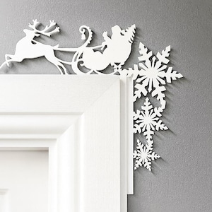 Santa Sleigh and Reindeer Decoration, Christmas Door Frame Decoration, Acrylic Christmas Ornaments, Christmas Room Décor, Christmas Ideas
