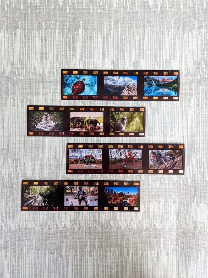 Photo Strip Magnets, Personalised Photo Magnet, Film Roll Refrigerator Magnet, Magnetic Bookmark for Book Lover, Movie Lovers Gift for Him image 4