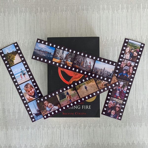 Movie Strips Fridge Magnet Set, Personalised Photo Magnet, Magnetic Bookmark, Photo Strip for Movie Lovers, Boyfriend Gift Idea For Him
