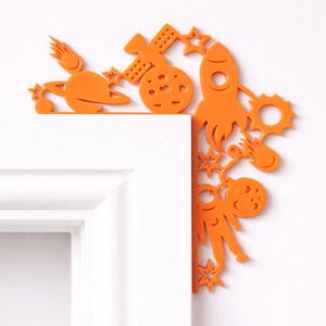 Rakete Tür Ecke Dekoration, Kinderzimmer Raum Dekor, Acryl Rakete Wandkunst, Spielzimmer Geschenkidee, lustiges Geschenk für Kinder, Baby Geburtstagsgeschenk
