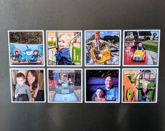 Fridge Tiles Magnet Set, Photo Fridge Magnet, Personalised Photo Gift for New Home, New Mum Gift From Baby, 5cm Picture Gift Idea For Her
