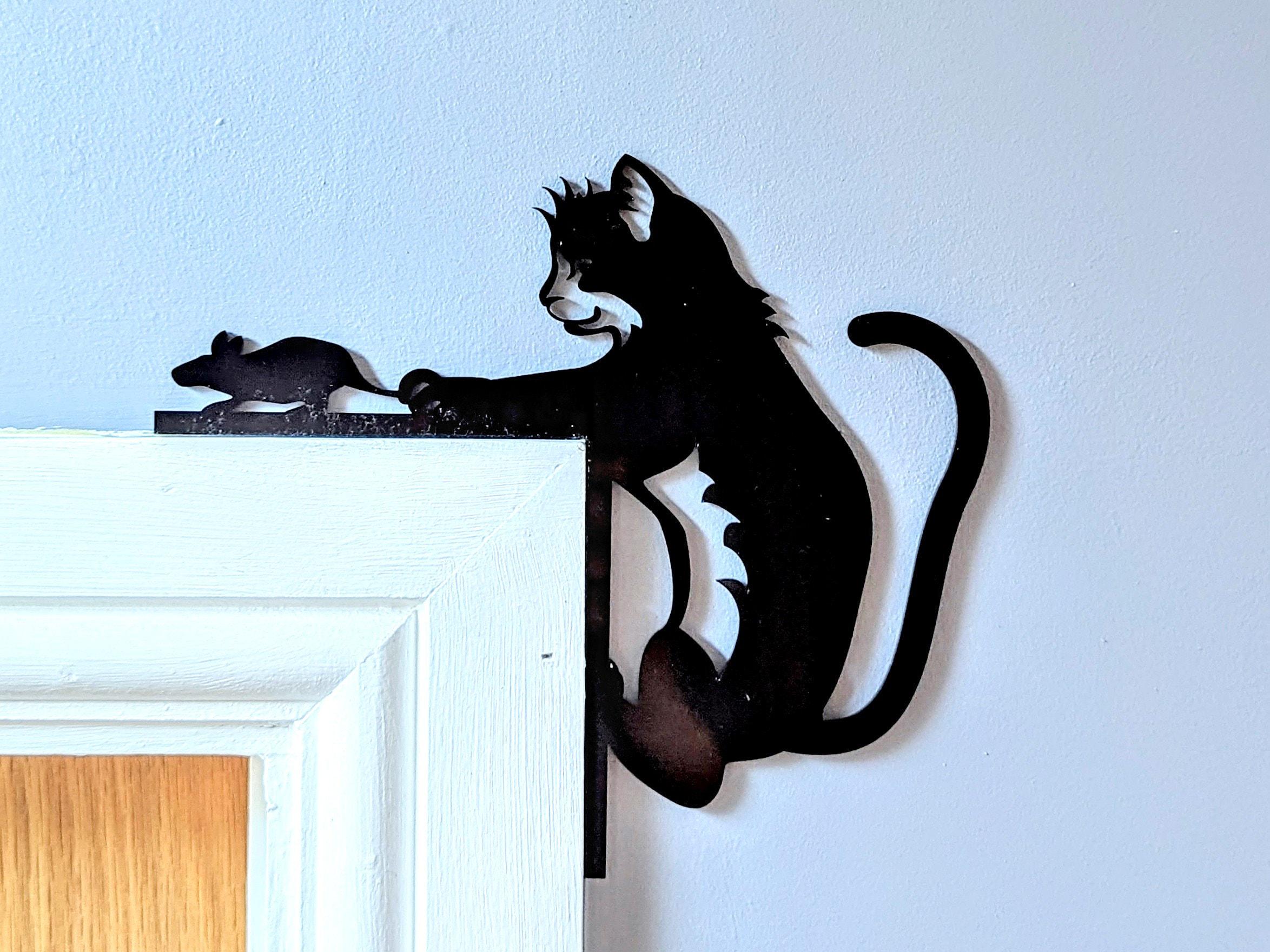 EMOHAT Cartello Metallico Gatto Nero | Decorazione Vintage Per Parete | Regalo Originale Per Amanti Dei Gatti | Per Soggiorno, Camera Da Letto, Bar | 20x30 Cm