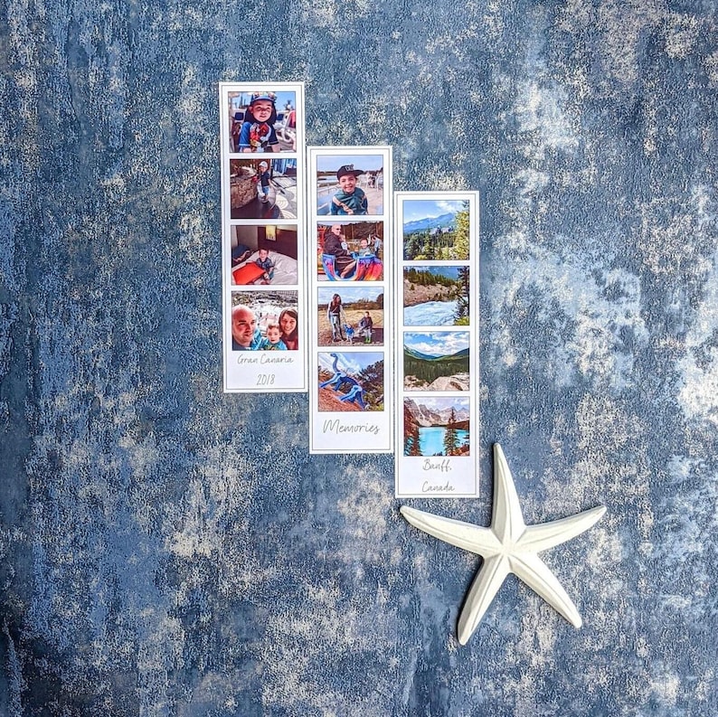 Photo Fridge Magnet Set, Personalised Magnet, Custom Magnetic Bookmark, Photo Booth Strip Gift for Best Friend Birthday, Fathers Day Gift image 7