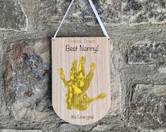 Hands Down Hand Print Art, Personalised Nanny Gift From Granddaughter, Handprint Sentimental Gift, Birthday Gift From Grandson, Gift Ideas