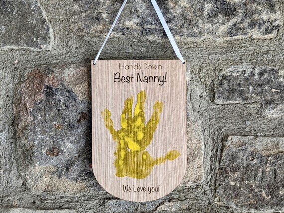 Hands Down Hand Print Art, Personalised Nanny Gift From Granddaughter, Handprint Sentimental Gift, Birthday Gift From Grandson, Gift Ideas