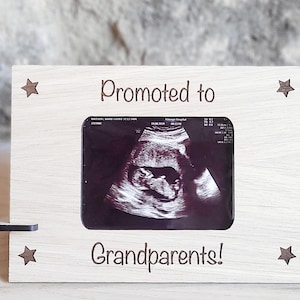祖父母へのベビースキャンフレーム、パーソナライズされた妊娠発表、超音波写真フレーム、家族への超音波ホルダーギフト