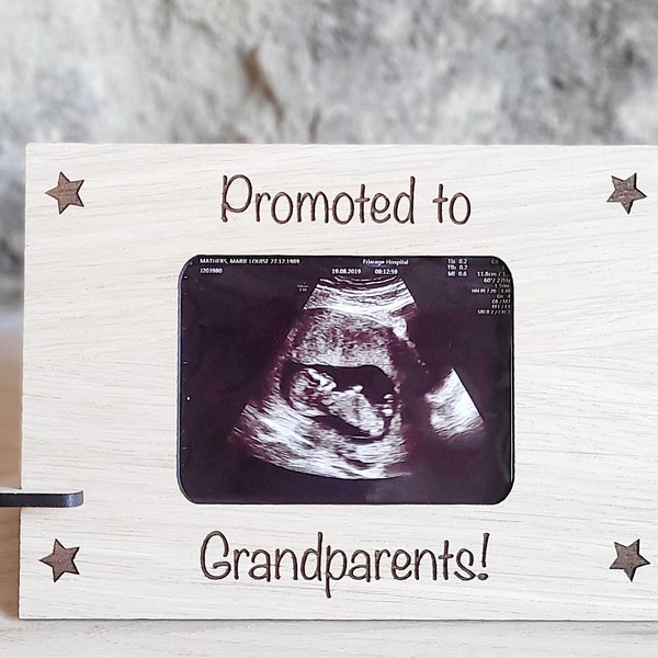 Personalisierter Baby-Scan-Rahmen für Großeltern, personalisierte Schwangerschaftsanzeige, Sonogramm-Bilderrahmen, Ultraschallhalter Geschenk für Familie