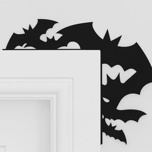 Bat Door Decoration, Spooky Season Black Decor, Bat Lover Gift For Goth, Scary Party Gift For Her, Halloween Lover Gift For Alternative Teen
