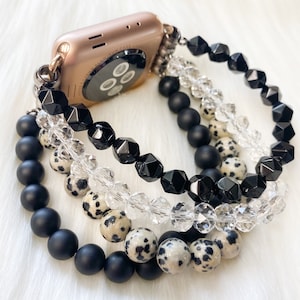 Black & White Beaded Apple iWatch Band|Beaded Band|Apple Watch