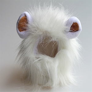 FAMDIO Lion Head Hat Lion Mane Wig Pet headgear cap Cosplay Dress Funny Cute hat