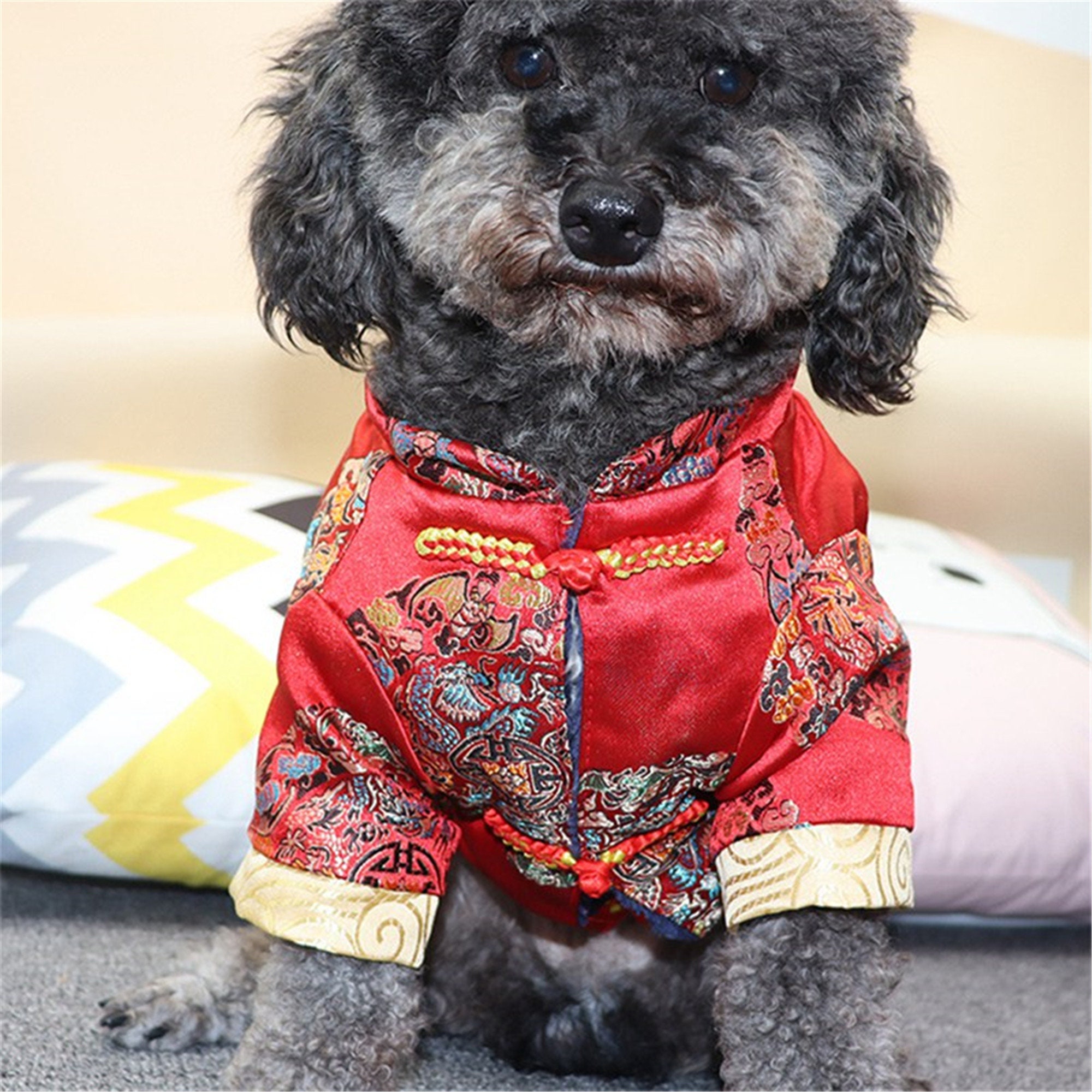 Neujahr Hund Tang Anzug Kleidung für Hunde Cheongsam Winter Etsy