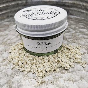Kosher Salt | Salt | Dill Pickle | Small Batch | Handcrafted | Finishing Salt | Seasoning | 4 oz Jar
