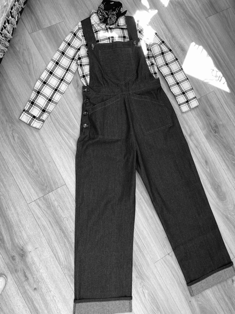 Vintage style 40s/50s Denim Dungaree/Jumper pin up /Rockabilly/western style image 10