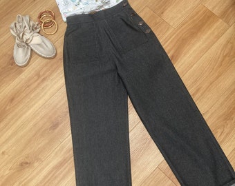 Jeans in stile vintage, pantaloni in denim anni '40/'50, pantaloni swing/Rockabilly/pin up