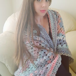 Crochet Cocoon Cardigan Pattern, Crochet Oversize Shrug, Easy Crochet Cardigan, Inclusive sizes XS to 4XL